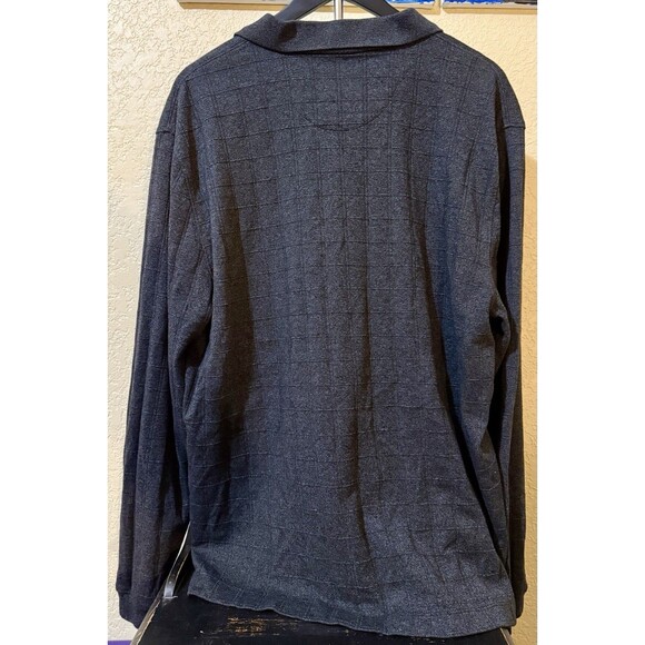 Van Heusen polo shirt adult extra large men's long sleeve 3 button grid pattern - Picture 2 of 6